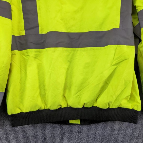 River City Garments Mens Full Zip Jacket Reflective Bright Green Size S Class 3 - Picture 12 of 16